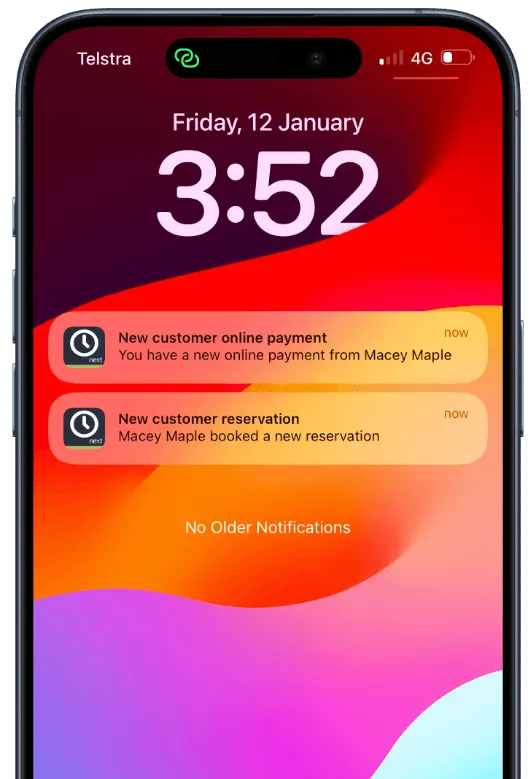 Appointment notifications received on iPhone